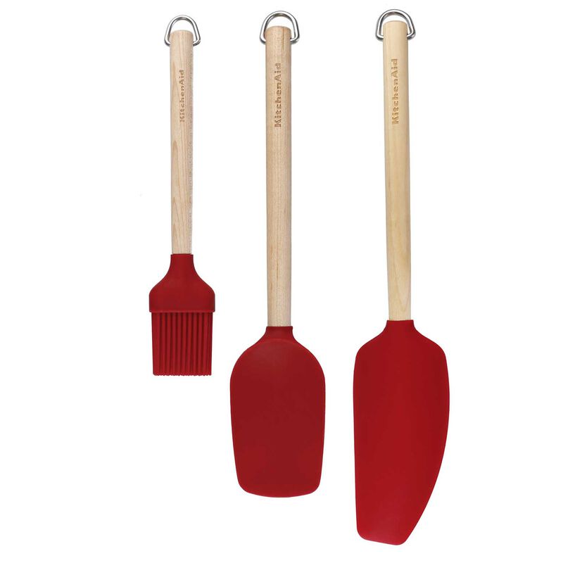 KitchenAid Birchwood Baking Utensils Set Of Three Empire Red image number 0